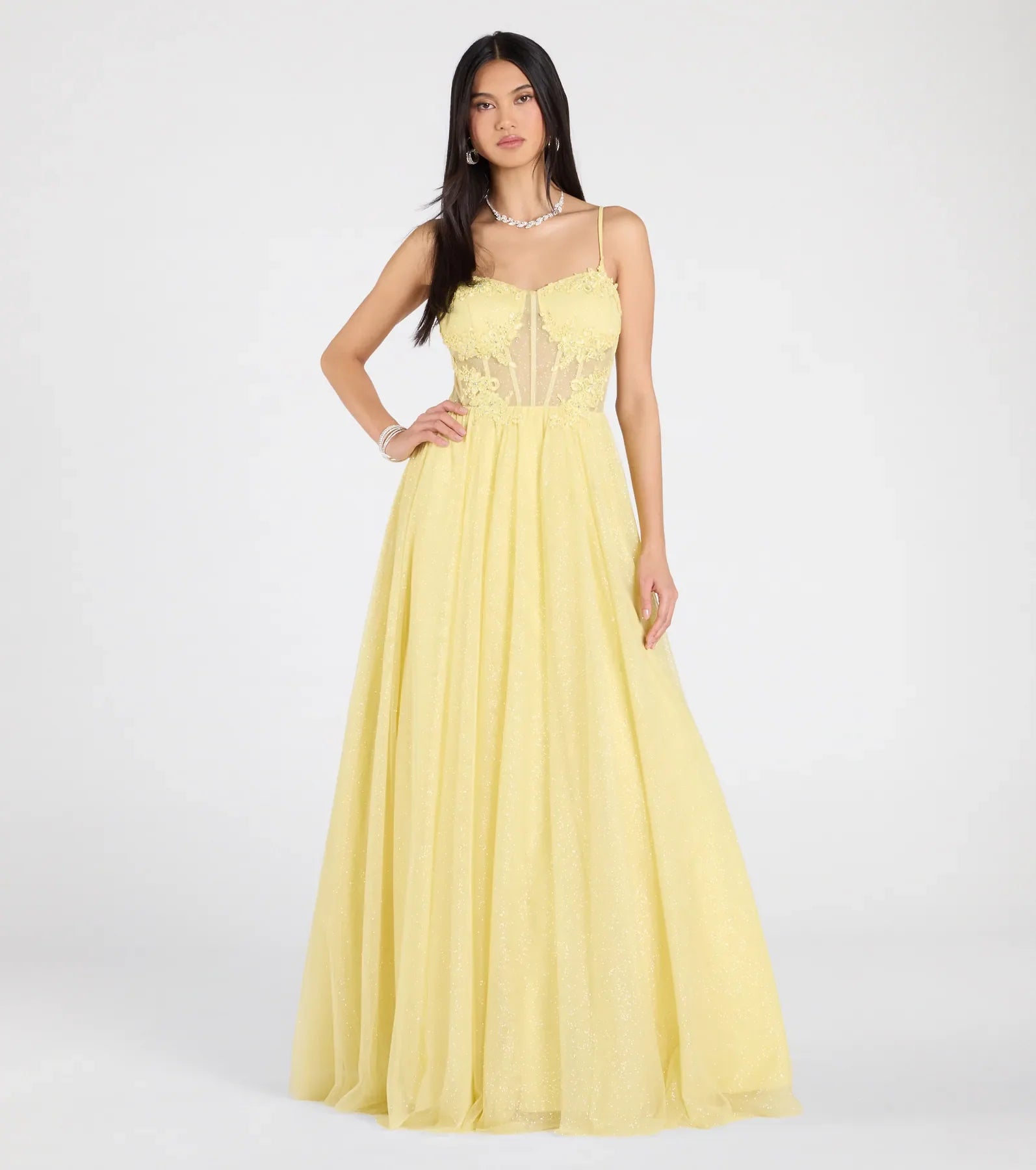 Tia Sweetheart Lace Applique A-Line Ball Gown