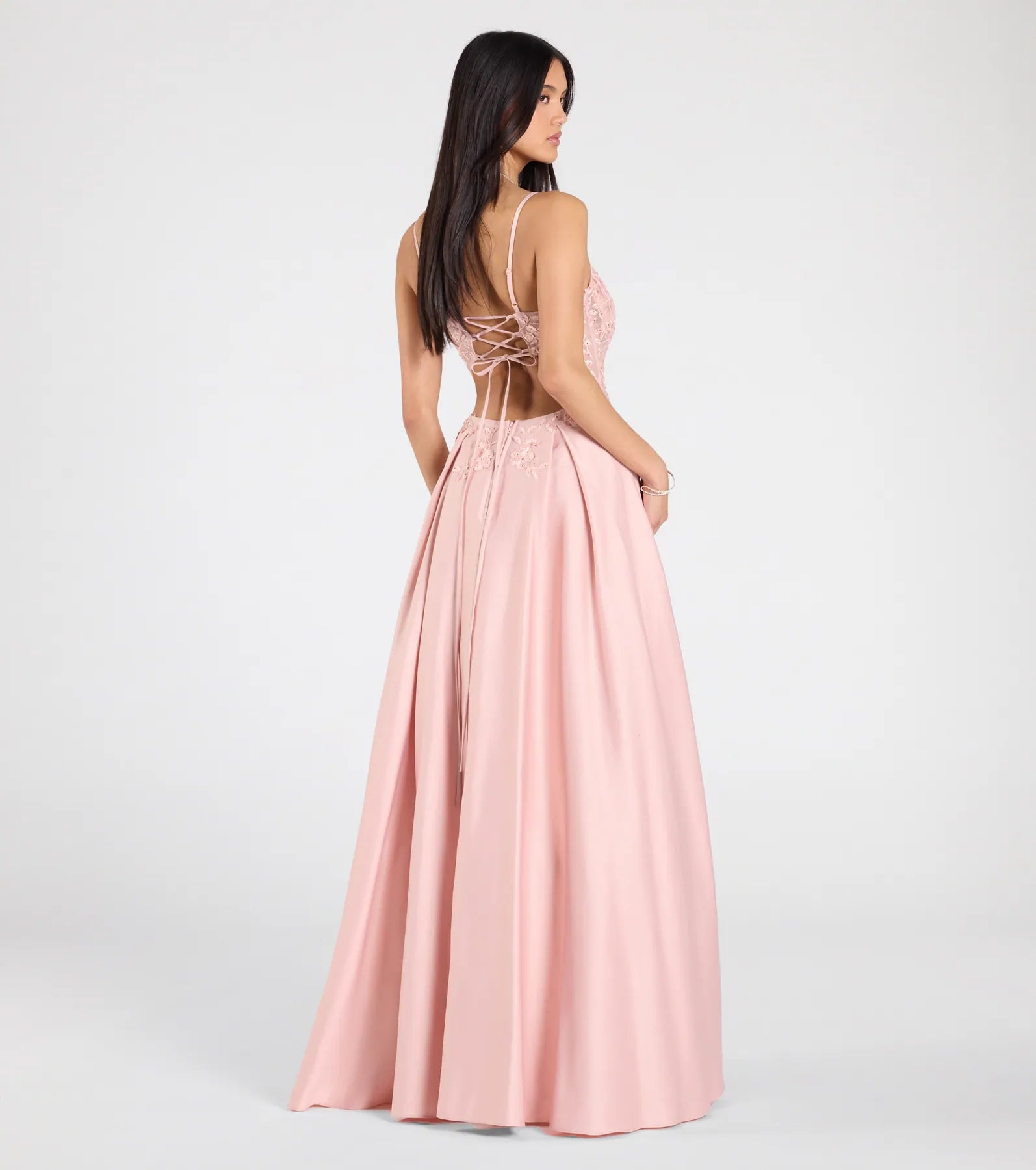 Paloma Corset Applique A-Line Satin Ball Gown