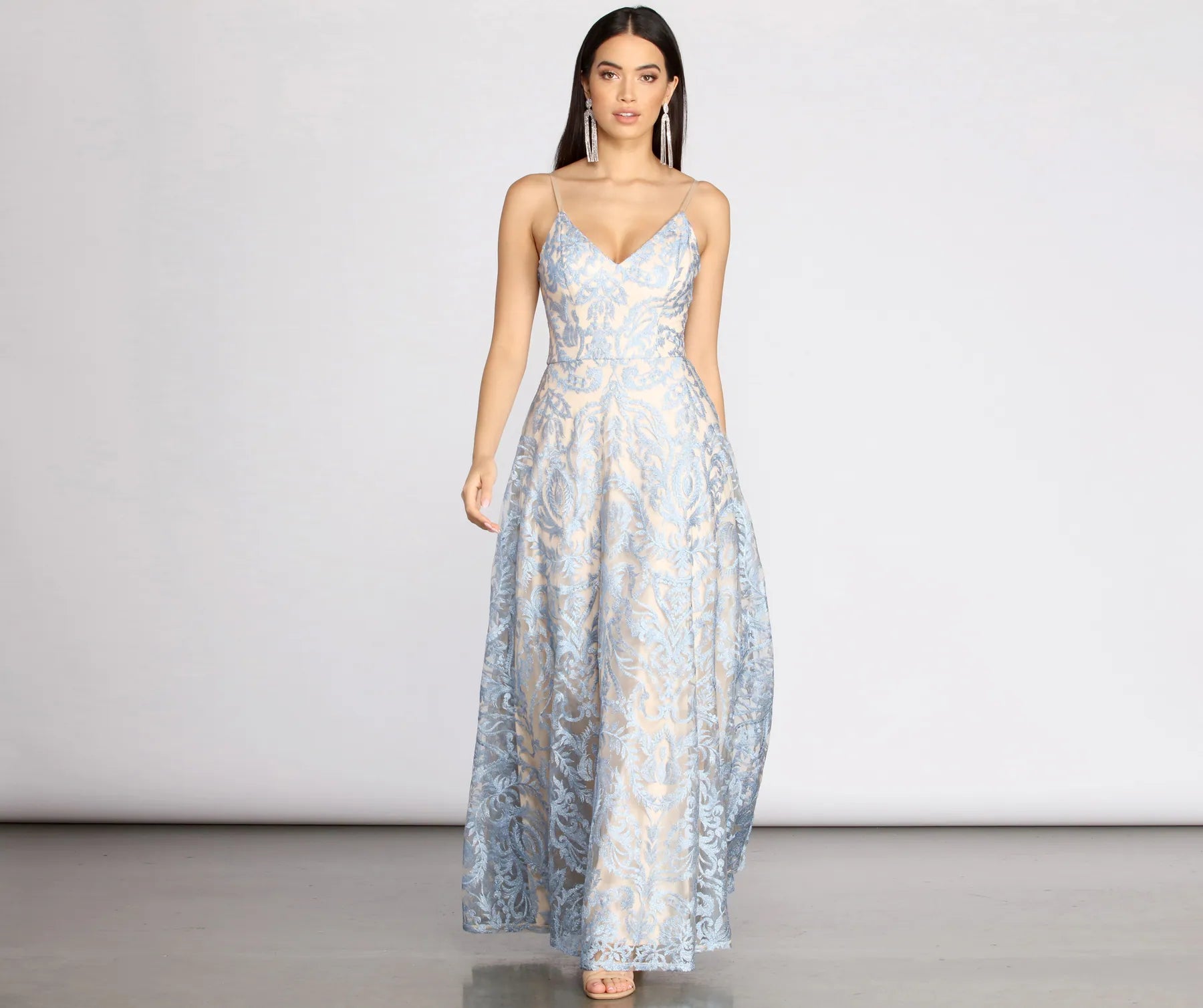 Veda Embroidered Elegance Ball Gown