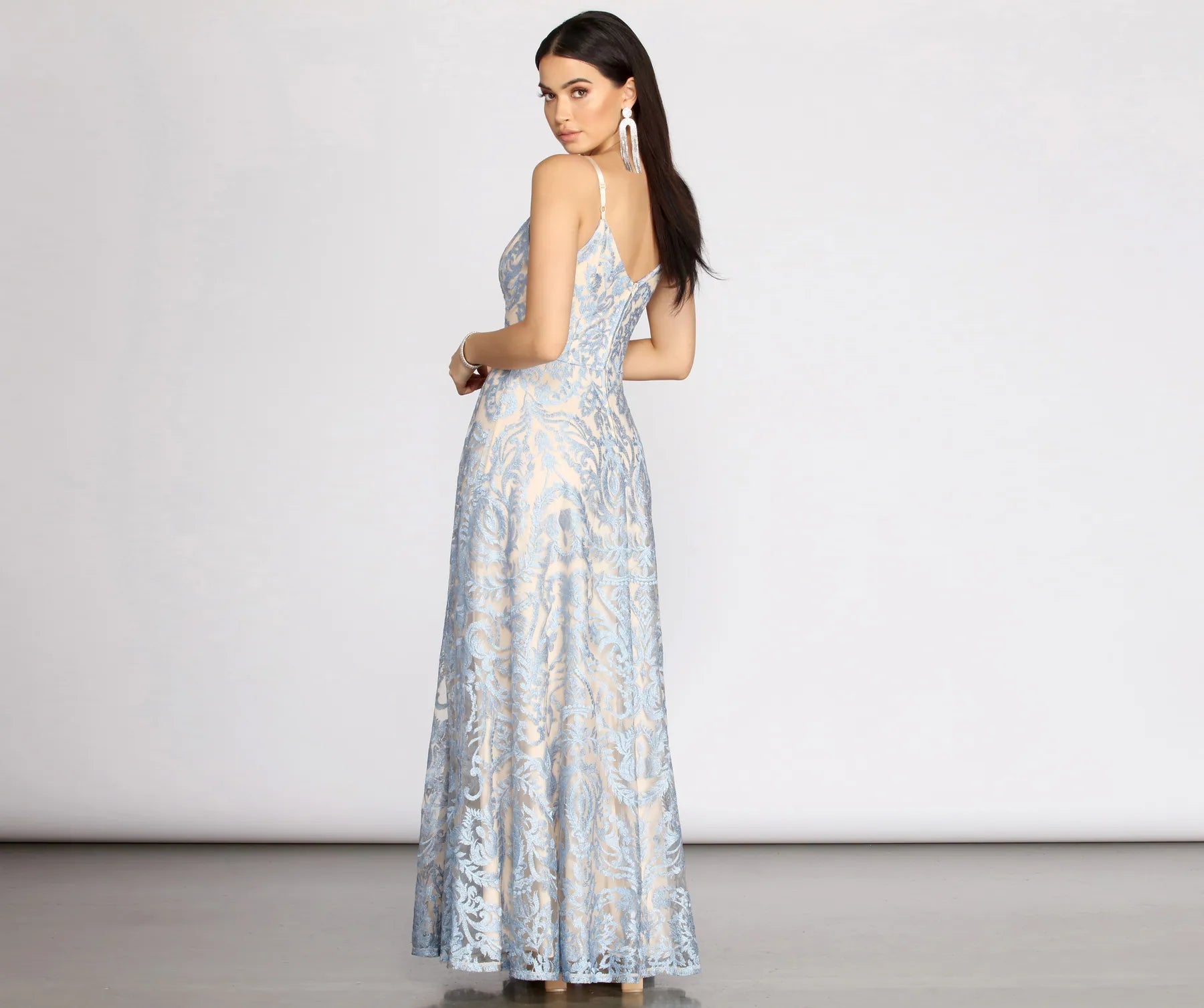 Veda Embroidered Elegance Ball Gown