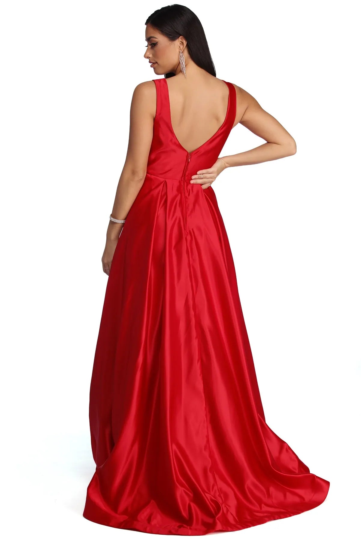 Nadia Satin Ball Gown Dress