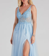 Merritt Formal V-Neck Tulle Ball Gown