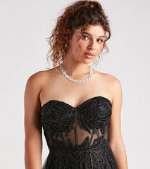 Alora Rhinestone Embroidered Tulle Ball Gown