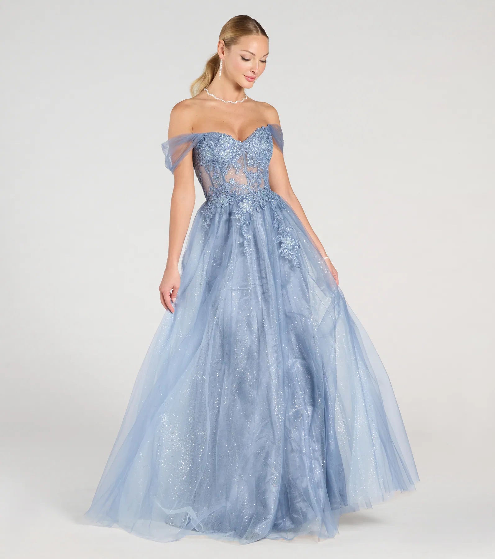 Yarelis Corset A-Line Glitter Tulle Ball Gown