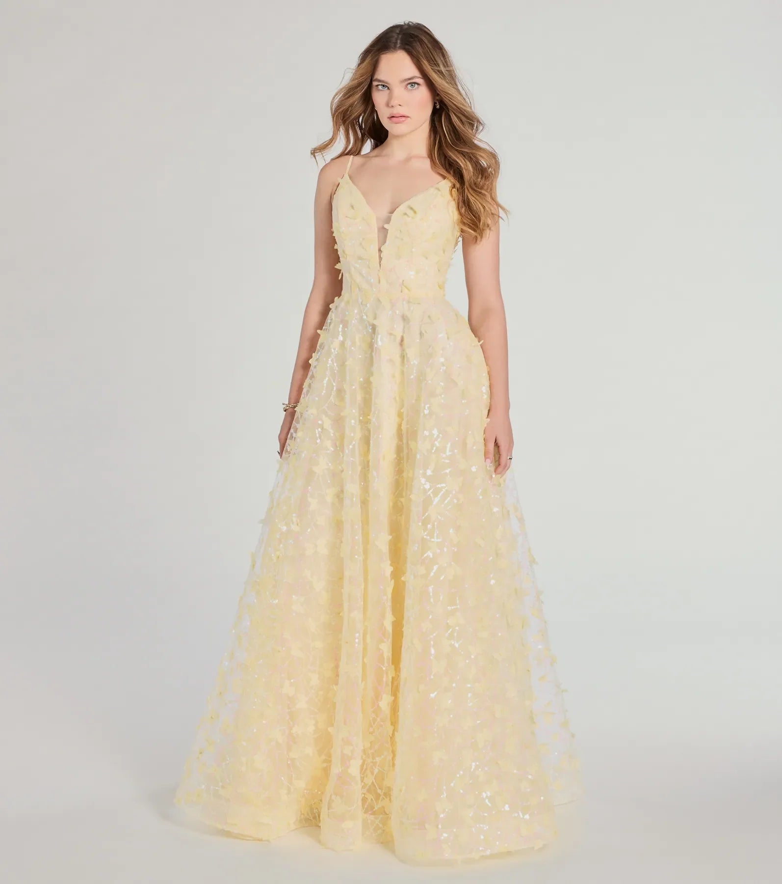 Kallie Butterfly Mesh A-Line Ball Gown