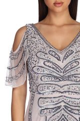 Francine Formal Beaded Chiffon Dress