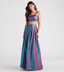 Bonnie Formal Metallic Two-Piece A-Line Dress