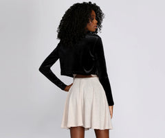 Velvet Crop Bolero Cover Jacket