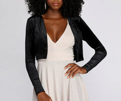 Velvet Crop Bolero Cover Jacket