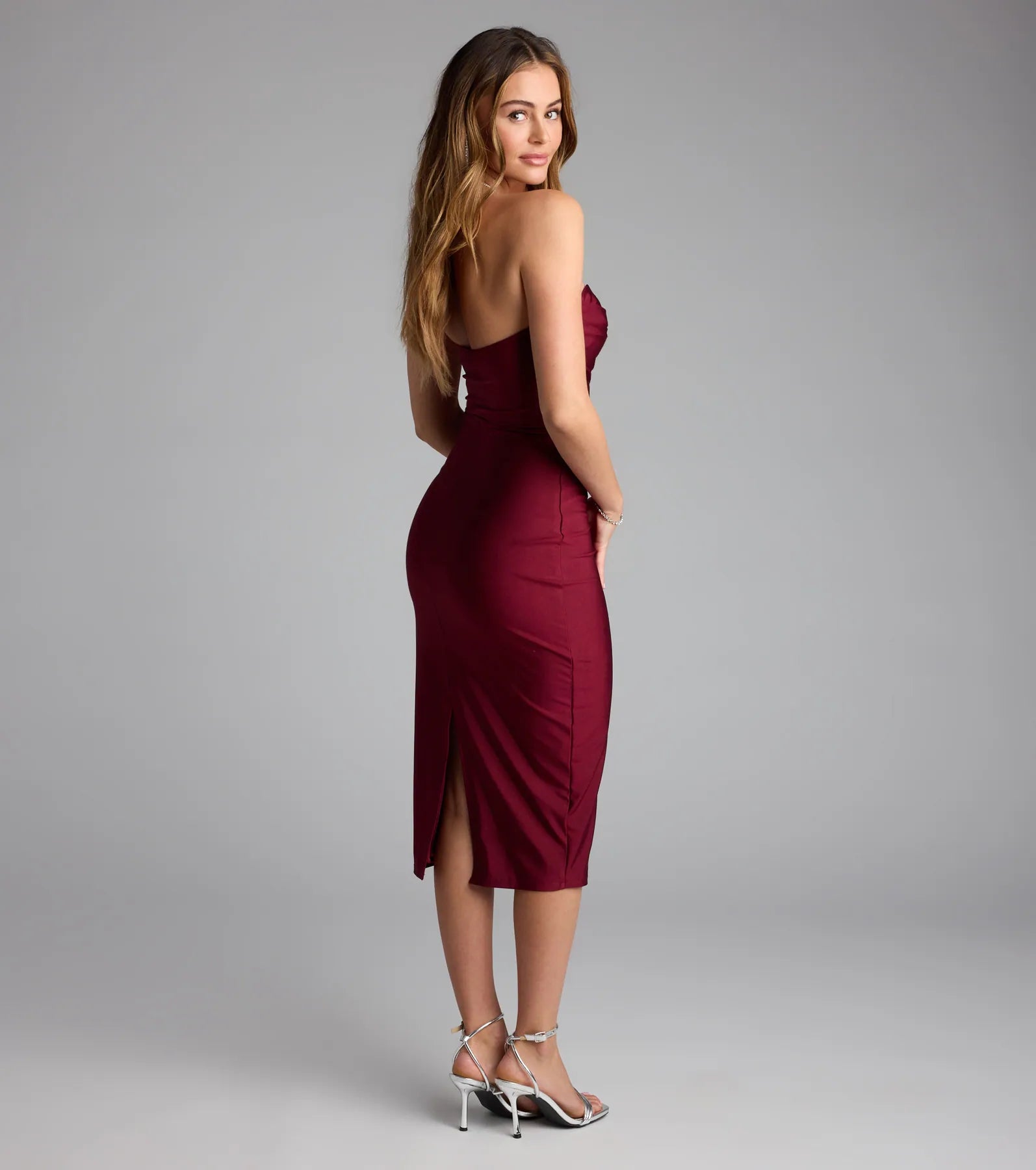 Sweetheart Energy Strapless Midi Dress