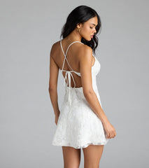 Subtle Shimmer Sequin Strappy A-Line Mini Dress