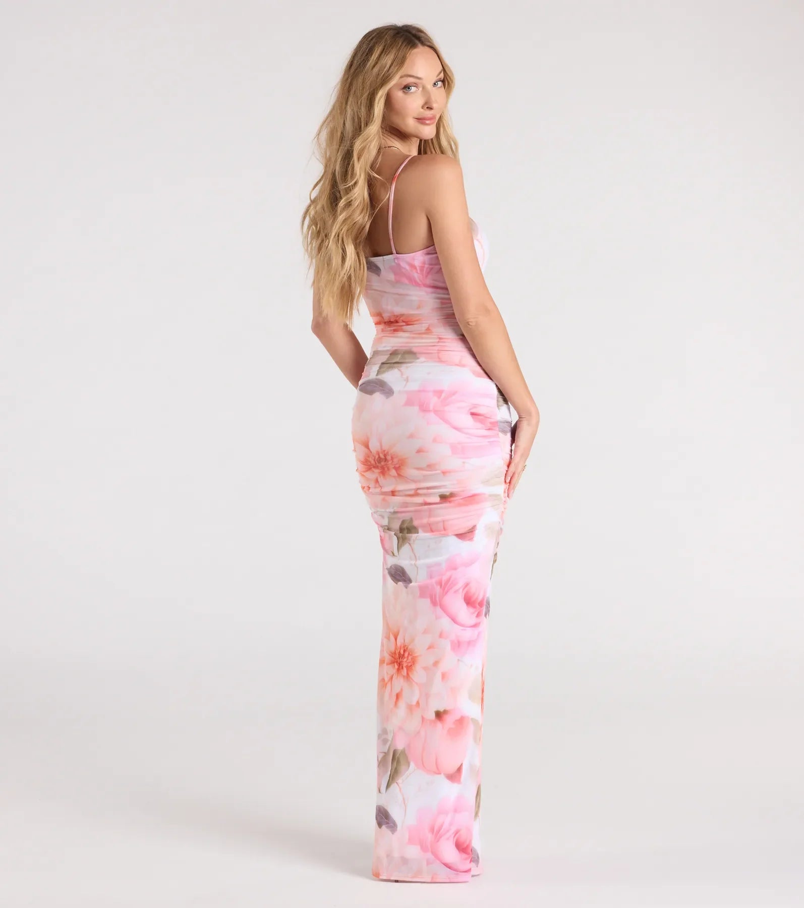 Charmed Sass Floral Bodycon Slit Maxi Dress