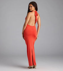 Alluring Sensation Halter Open Back Maxi Dress
