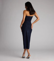 Sparkle Plans Glitter Knit Midi Tube Dress