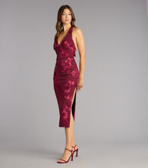 Midnight Garden Floral Midi Dress