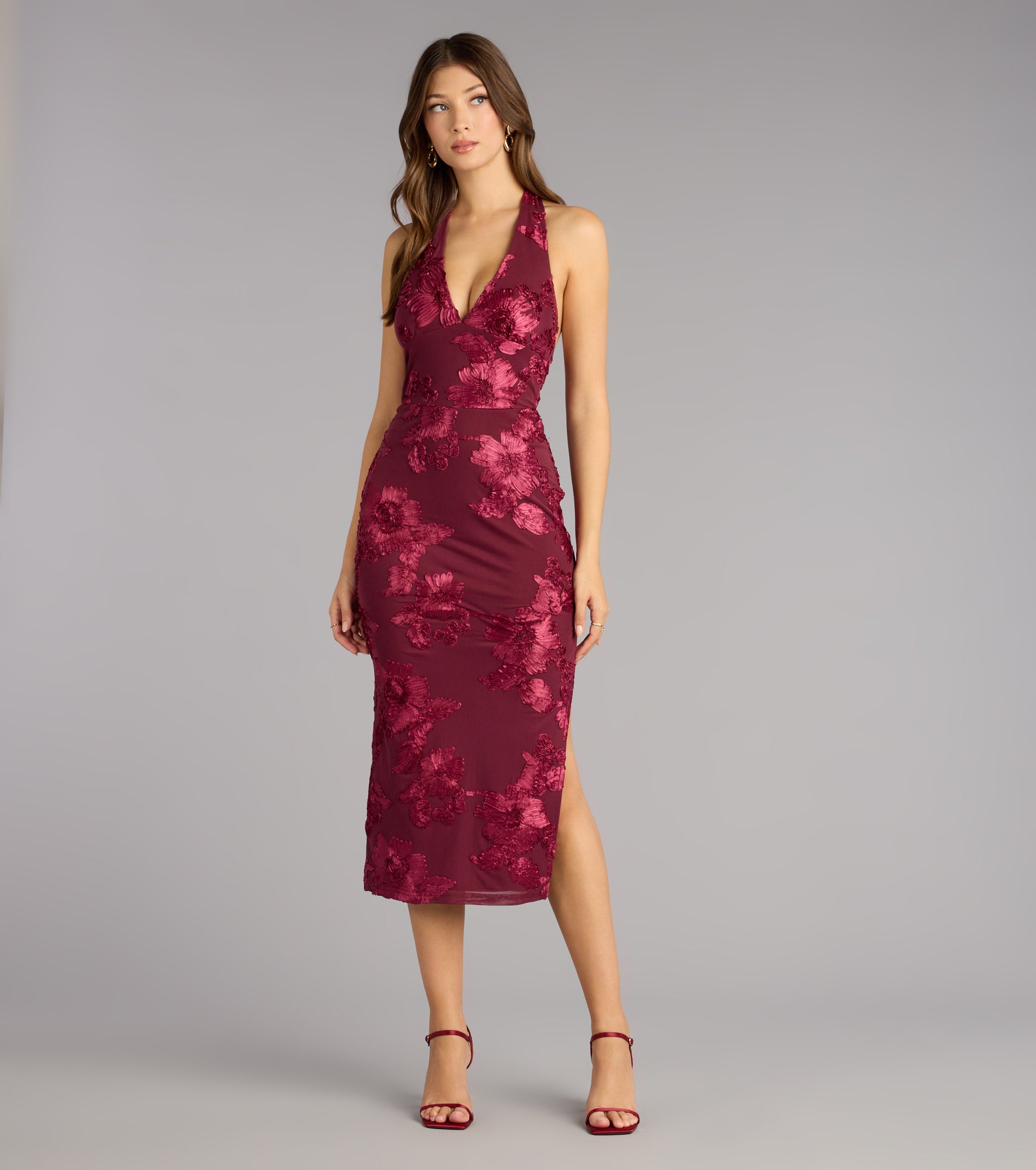 Midnight Garden Floral Midi Dress