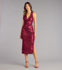 Midnight Garden Floral Midi Dress