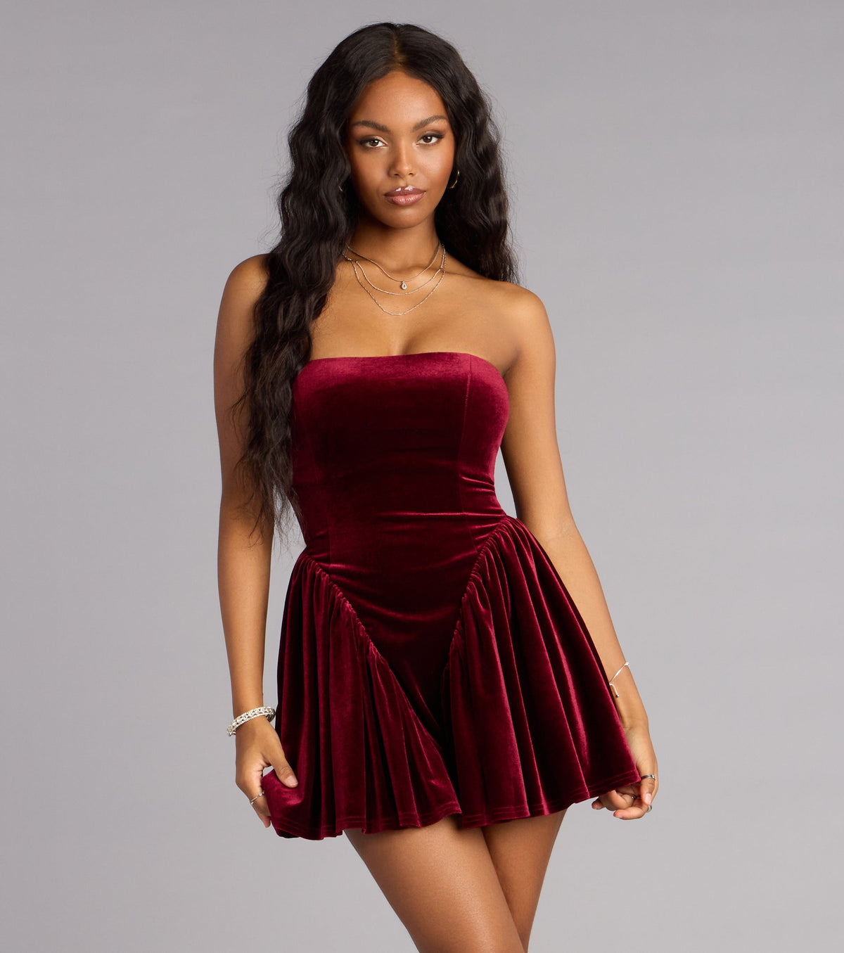 Flirty Luxe Velvet Skater Dress