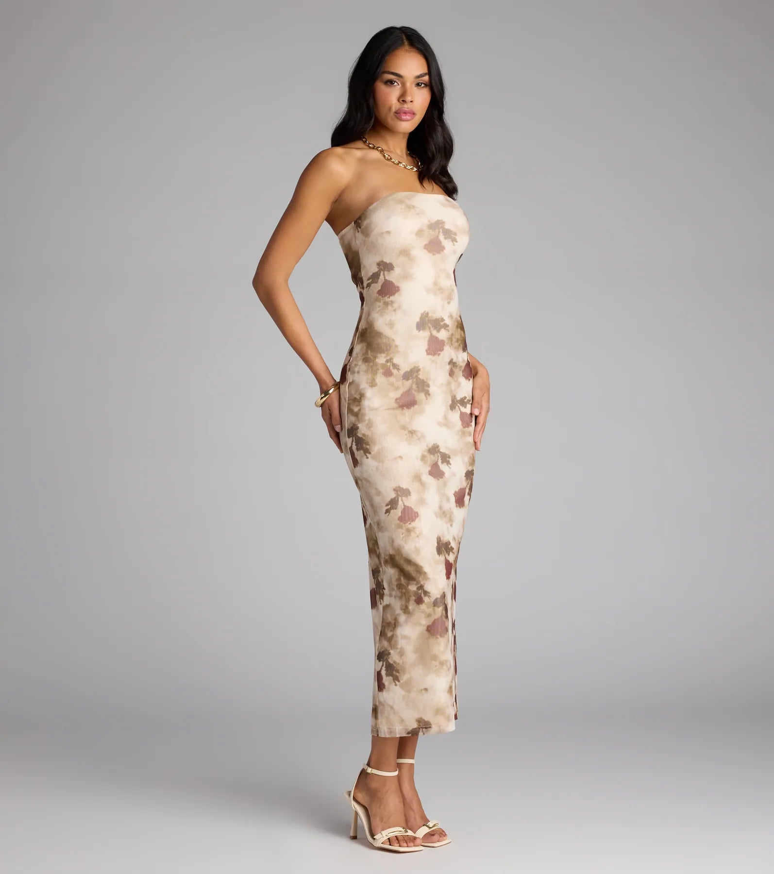 Flirt In Full Bloom Floral Midi Dress