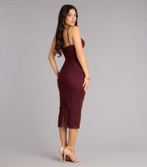 Crushworthy Mesh Ruched Midi Dress