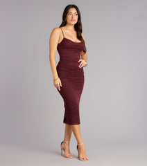 Crushworthy Mesh Ruched Midi Dress