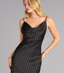 Effortless Allure Satin Polka Dot Maxi Dress