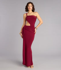 Bold Curve One-Shoulder Maxi Dress