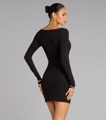 Sleek Vibe Long Sleeve Cutout Mini Dress