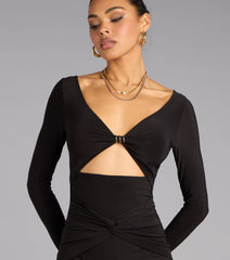 Sleek Vibe Long Sleeve Cutout Mini Dress
