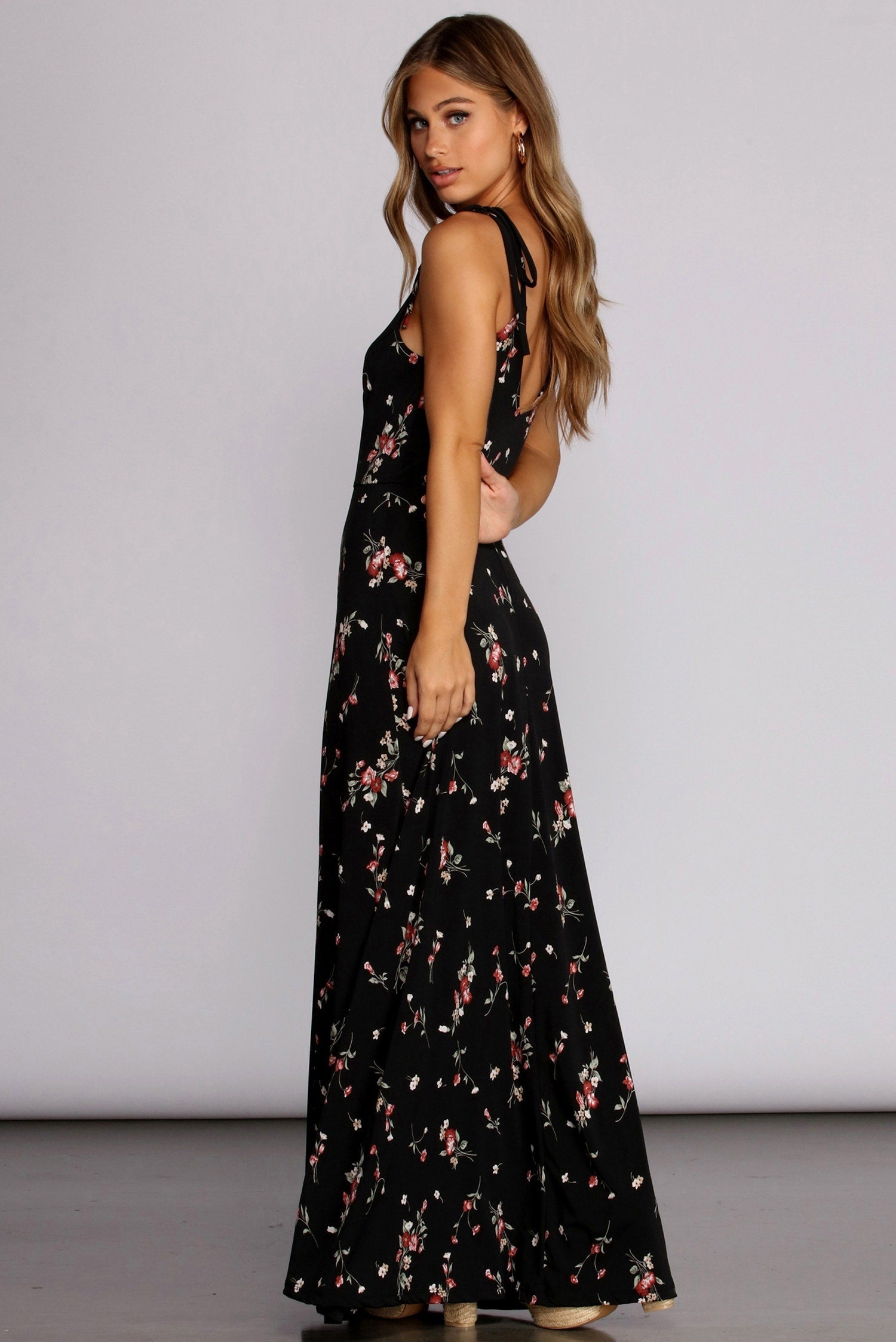 Loving Knit In Florals Maxi Dress