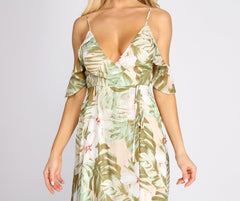 Chiffon Tropical Floral Maxi Dress
