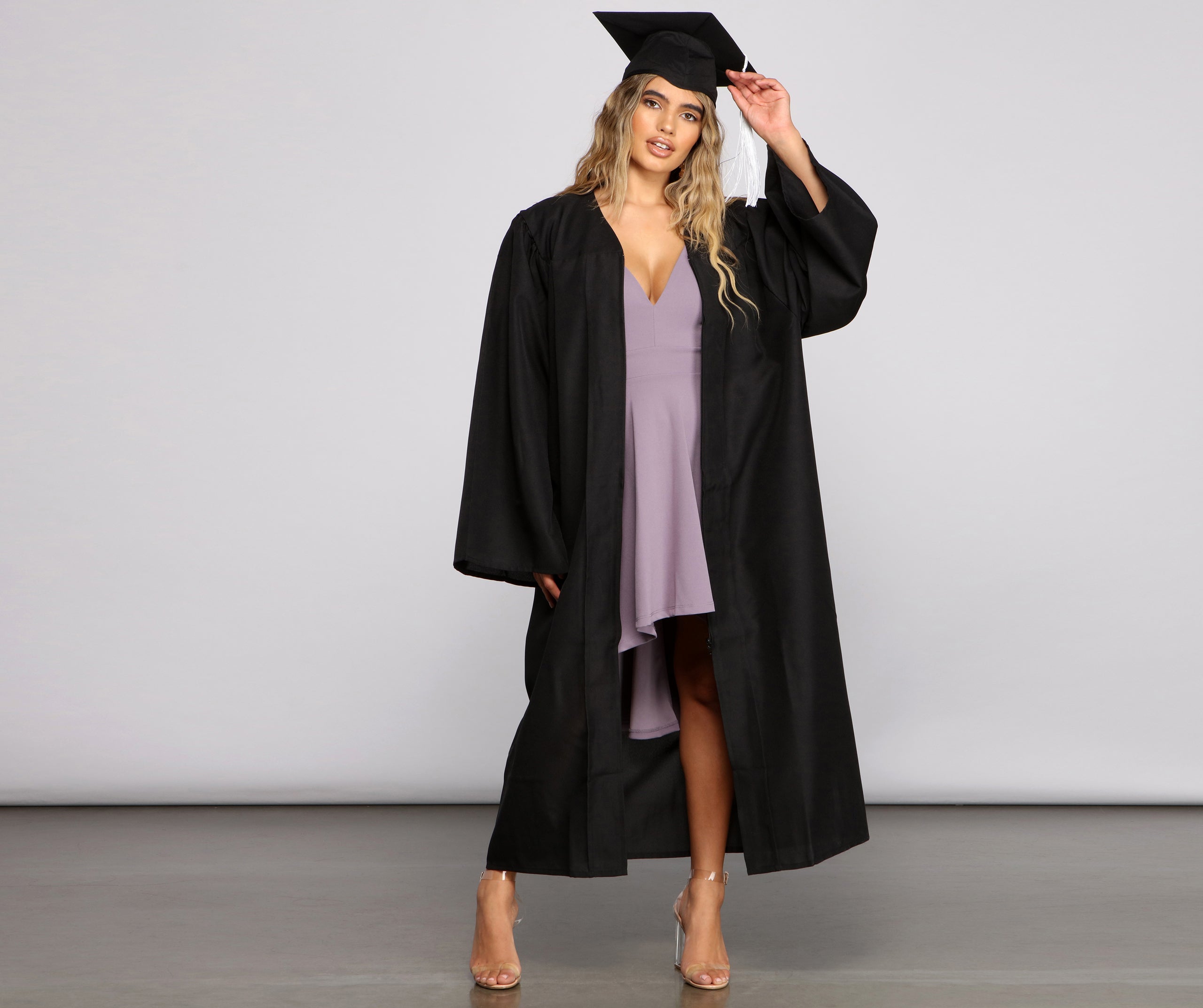 Alluring In Crepe High-Low Skater Dress