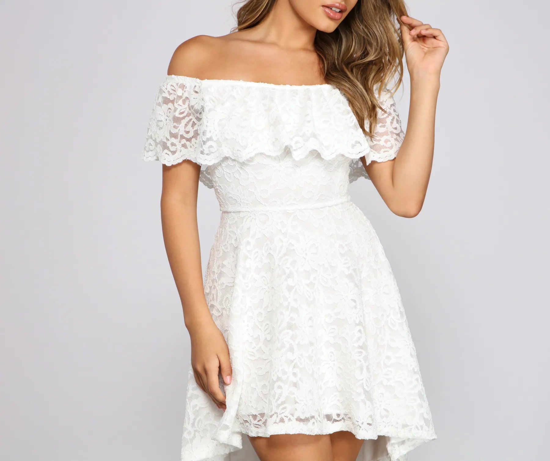 A Lace Affair High Low Skater Dresses
