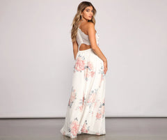 Forever Gorgeous Floral Chiffon Maxi Dress