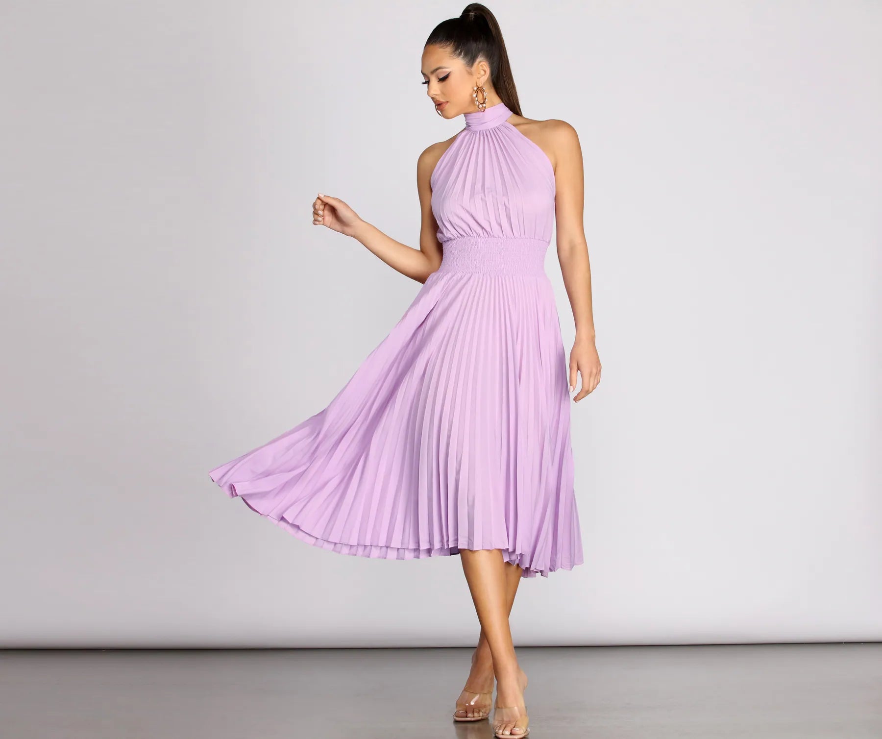 Garden Parties Pleated Midi Dress