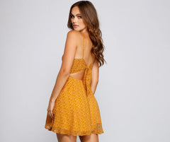 Charming Florals Chiffon Skater Dress