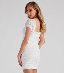 Lace Setter Puff Sleeve Mini Dress
