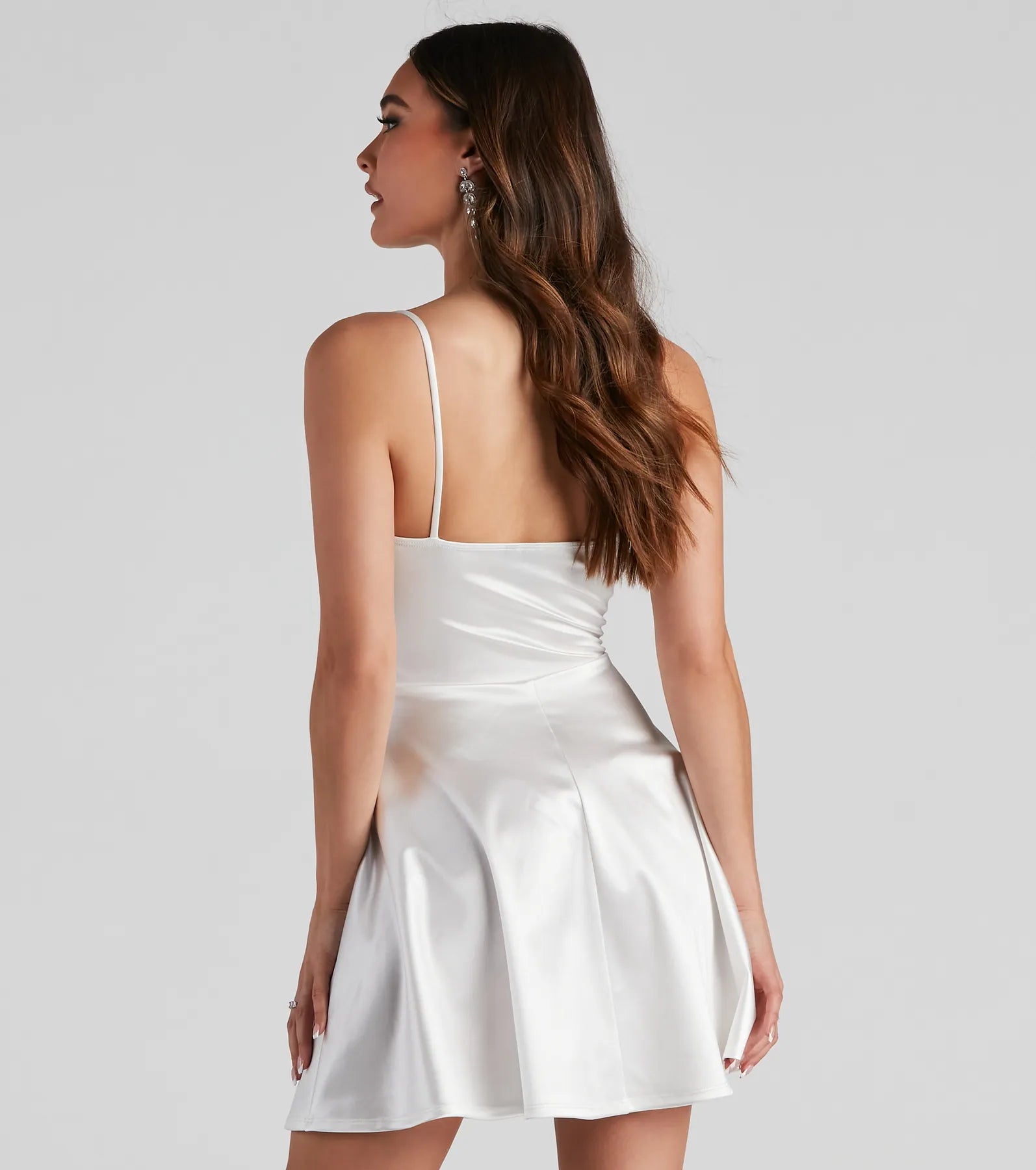 Silky Chic Satin Skater Dress