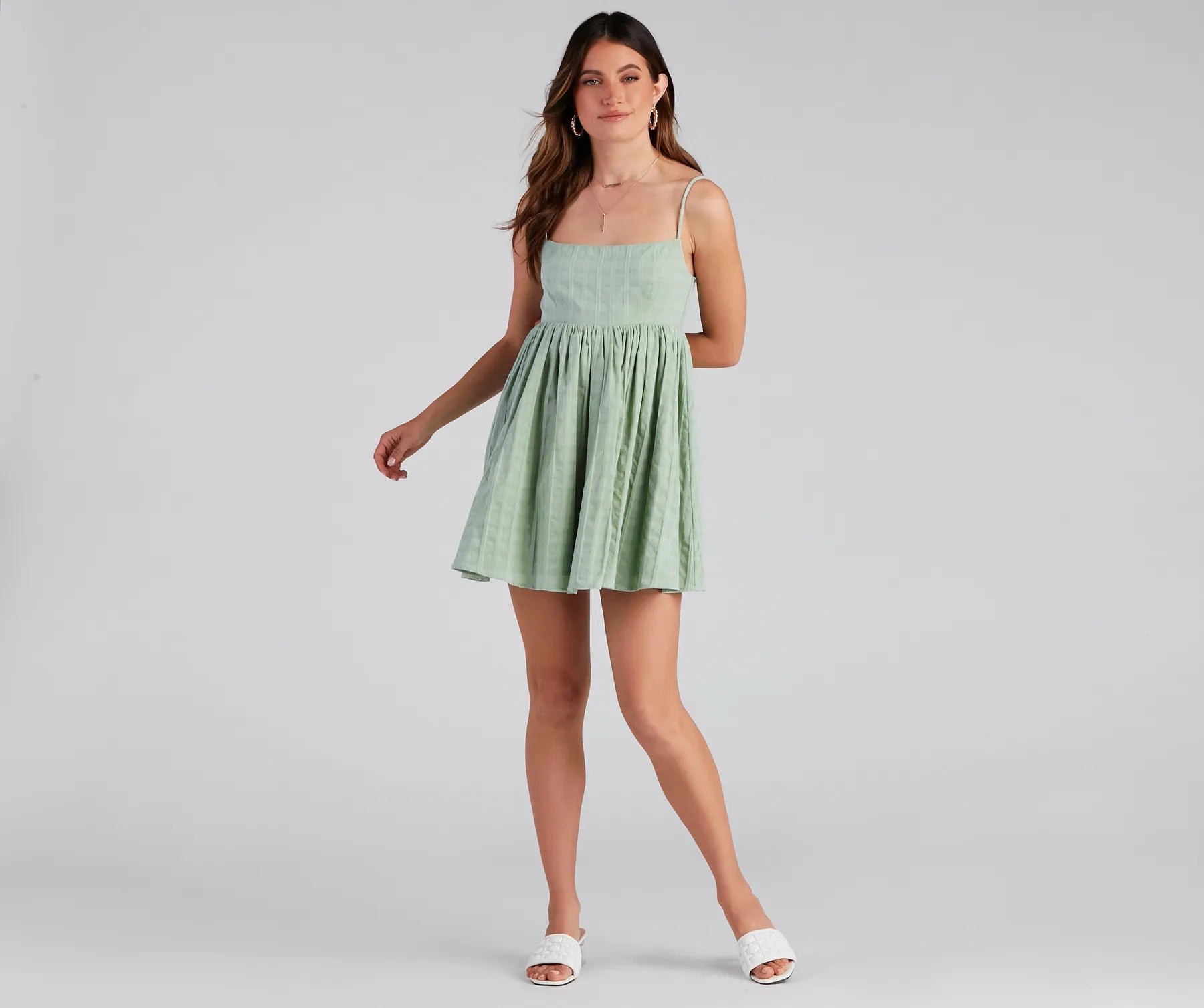 Socialite Linen Babydoll Dress