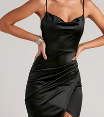 Pure Perfection Satin Wrap Dress