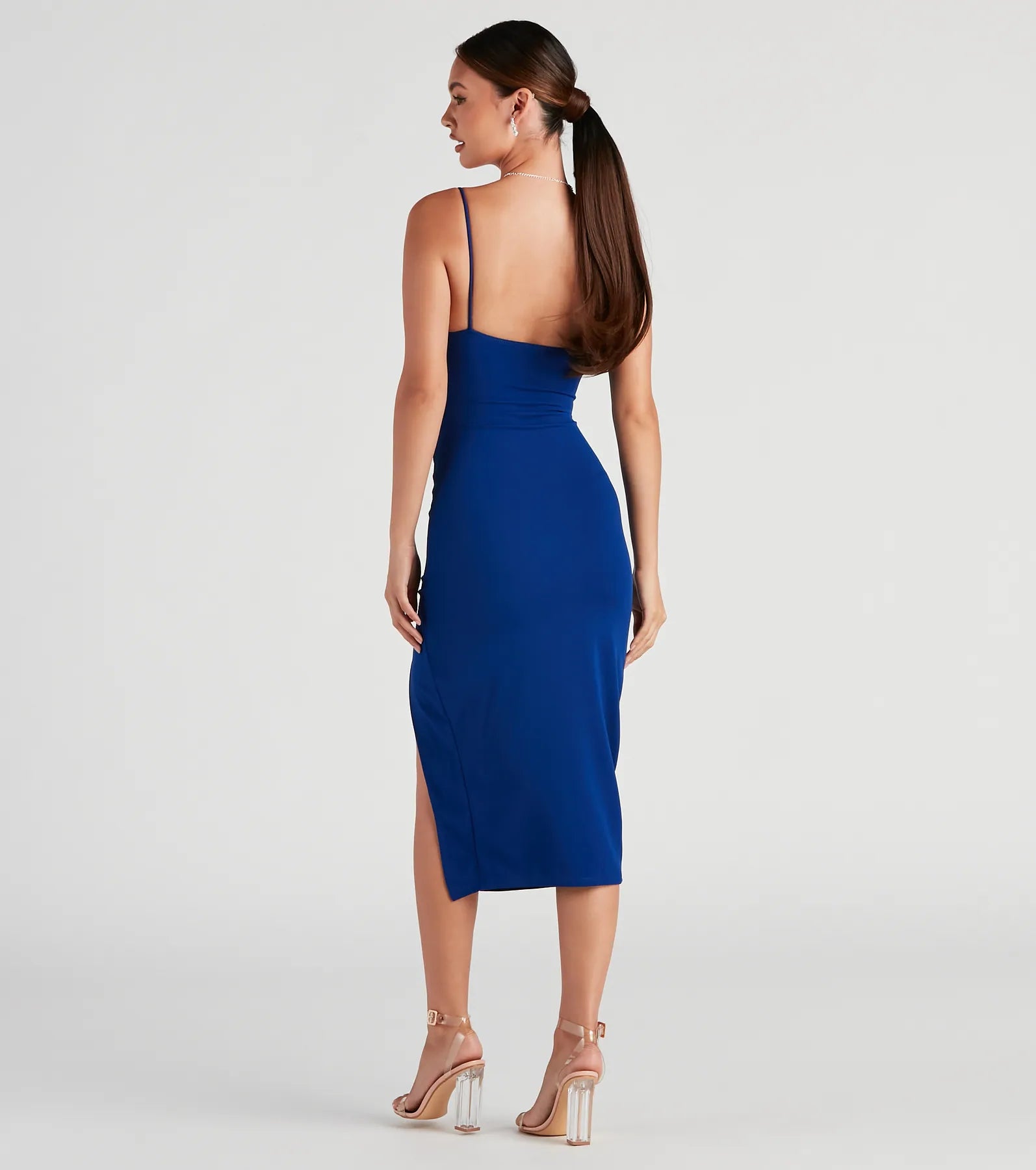 Shape Of You Crepe Cowl Midi Dress