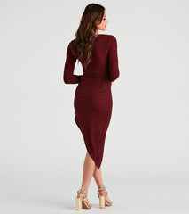 Gorgeous Sparkle Glitter Knit Midi Dress