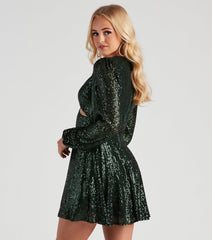 My Scene Sequin Cutout Short Dress