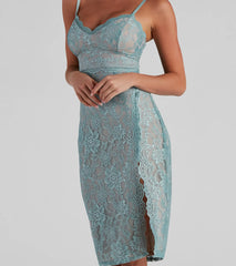 Blooming Romance Floral Lace Midi Dress