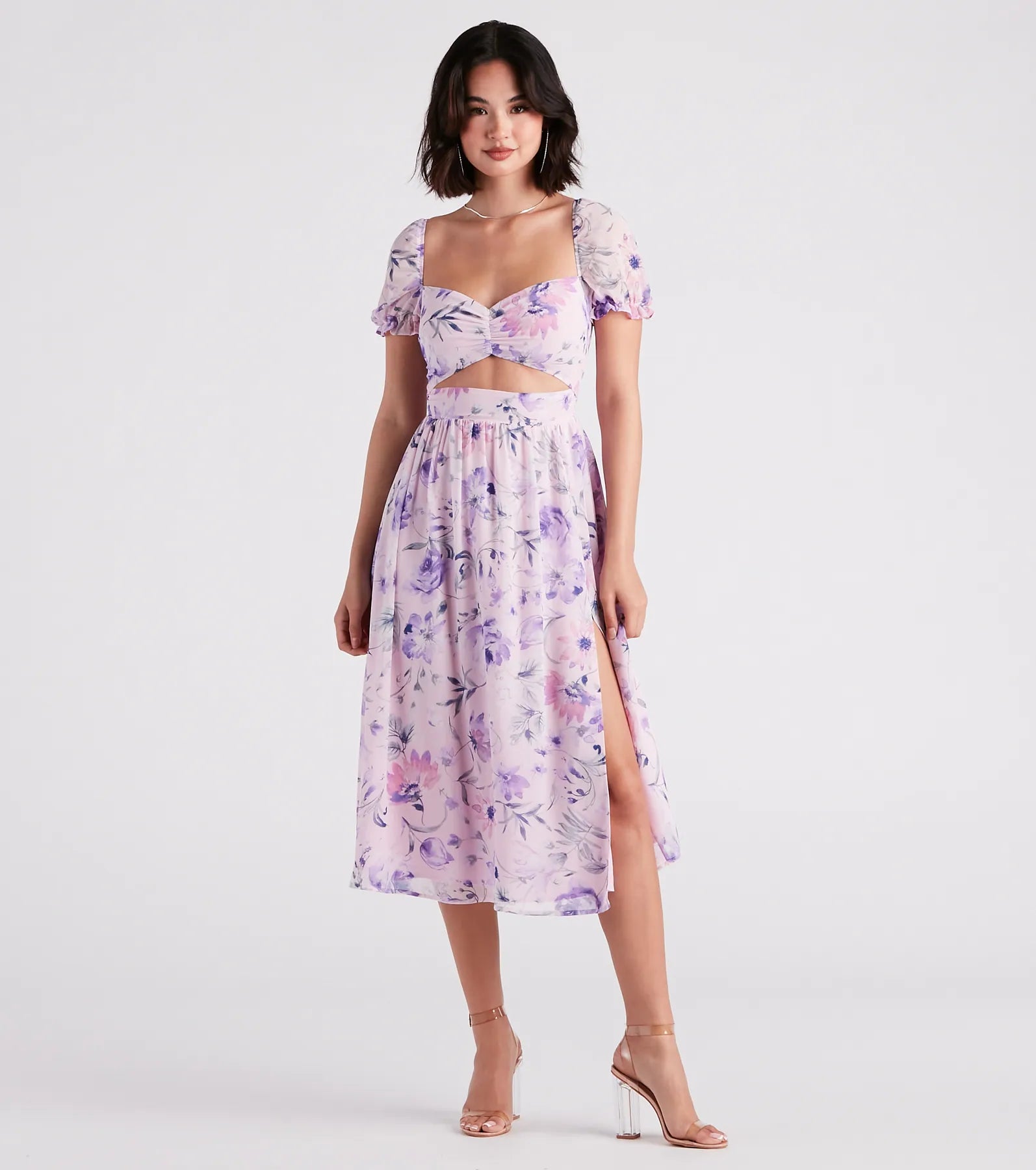 Life's A Breeze Floral Cutout Midi Dress