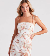 Fall For Floral Chiffon Midi Dress