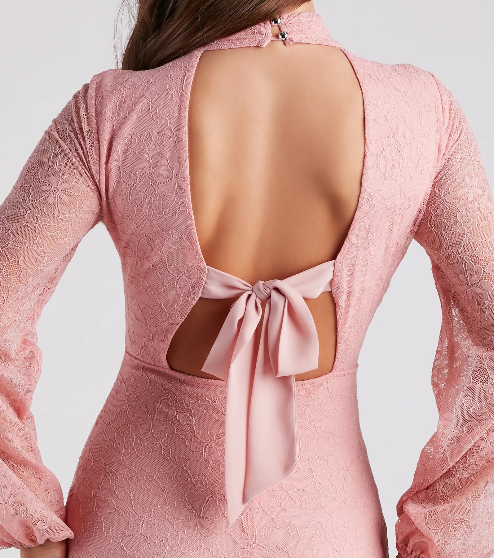 New Romantics Lace Mock Neck Dress