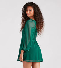 Air Of Romance Chiffon Skater Dress