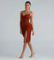 Glitter Queen Ruched Midi Dress