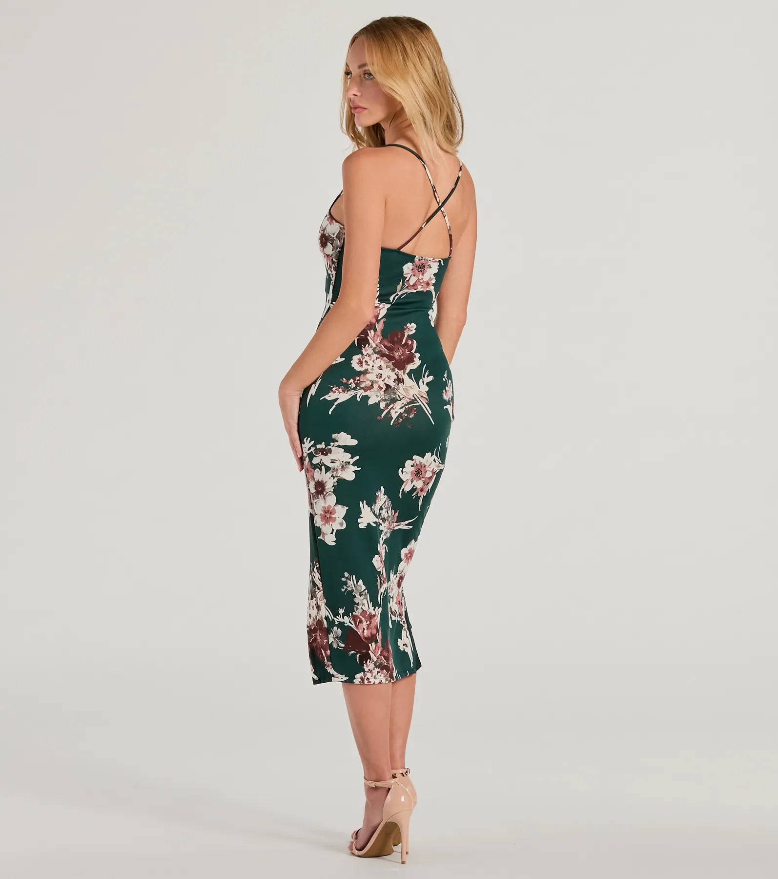 Floral Passion Ruffled Midi Dress